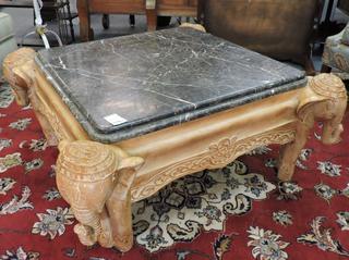 Marble top deals elephant table