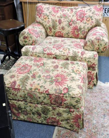 Floral chair and discount ottoman