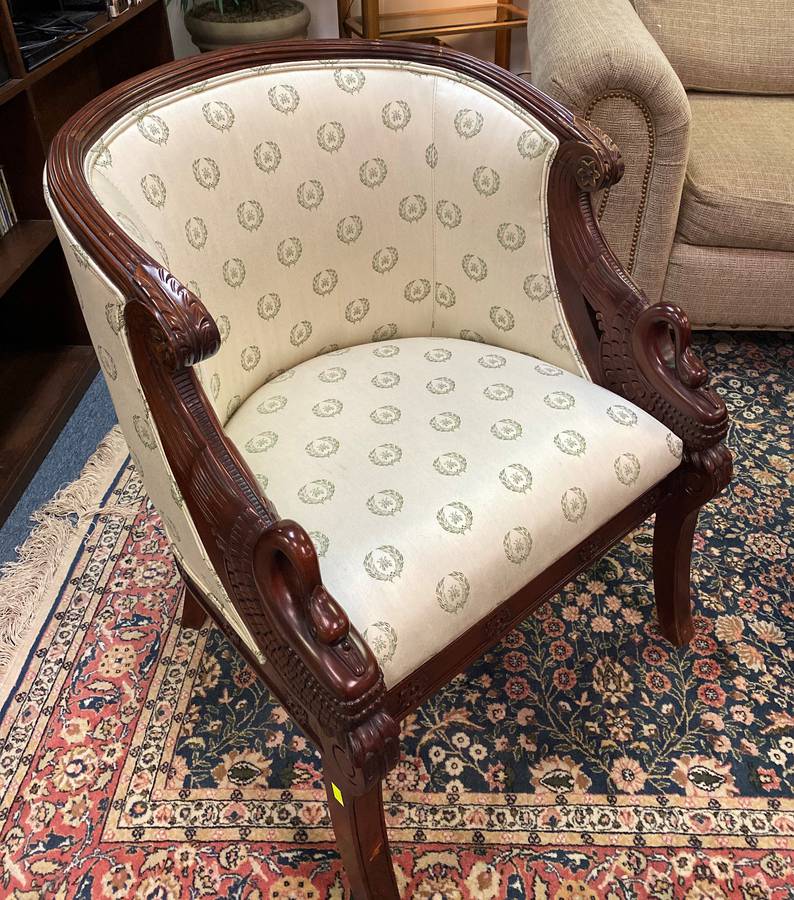 Antique discount barrel chair